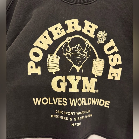 Darc Sport Black Crew Neck cropped Sweater - Picture 2 of 4